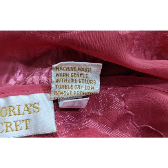 Vintage 90s Victoria's Secret Nightgown Pink Floral Sheer Short Gold Label… - Picture 6 of 6